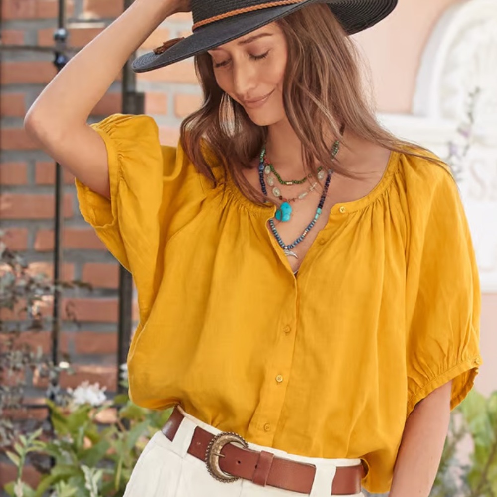 Sundance Elegant Days Top.  Sunflower, Size S.  NWT.